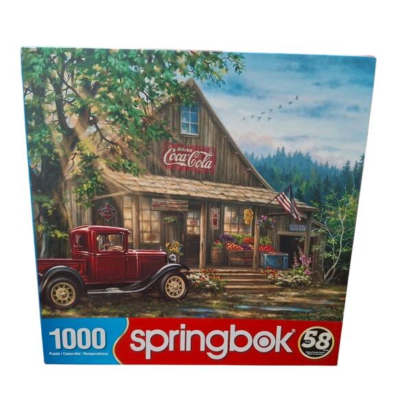 Springbok Coca Cola Old Fashioned Store Truck Forest 1000 Piece Jigsaw Puzzle - Picture 1 of 6